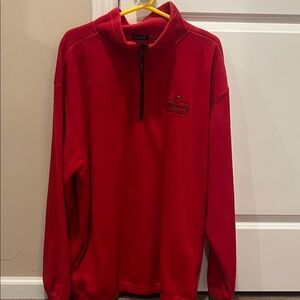 Applebees Red Fleece Quarter-Zip Sweater. Size Extra Large